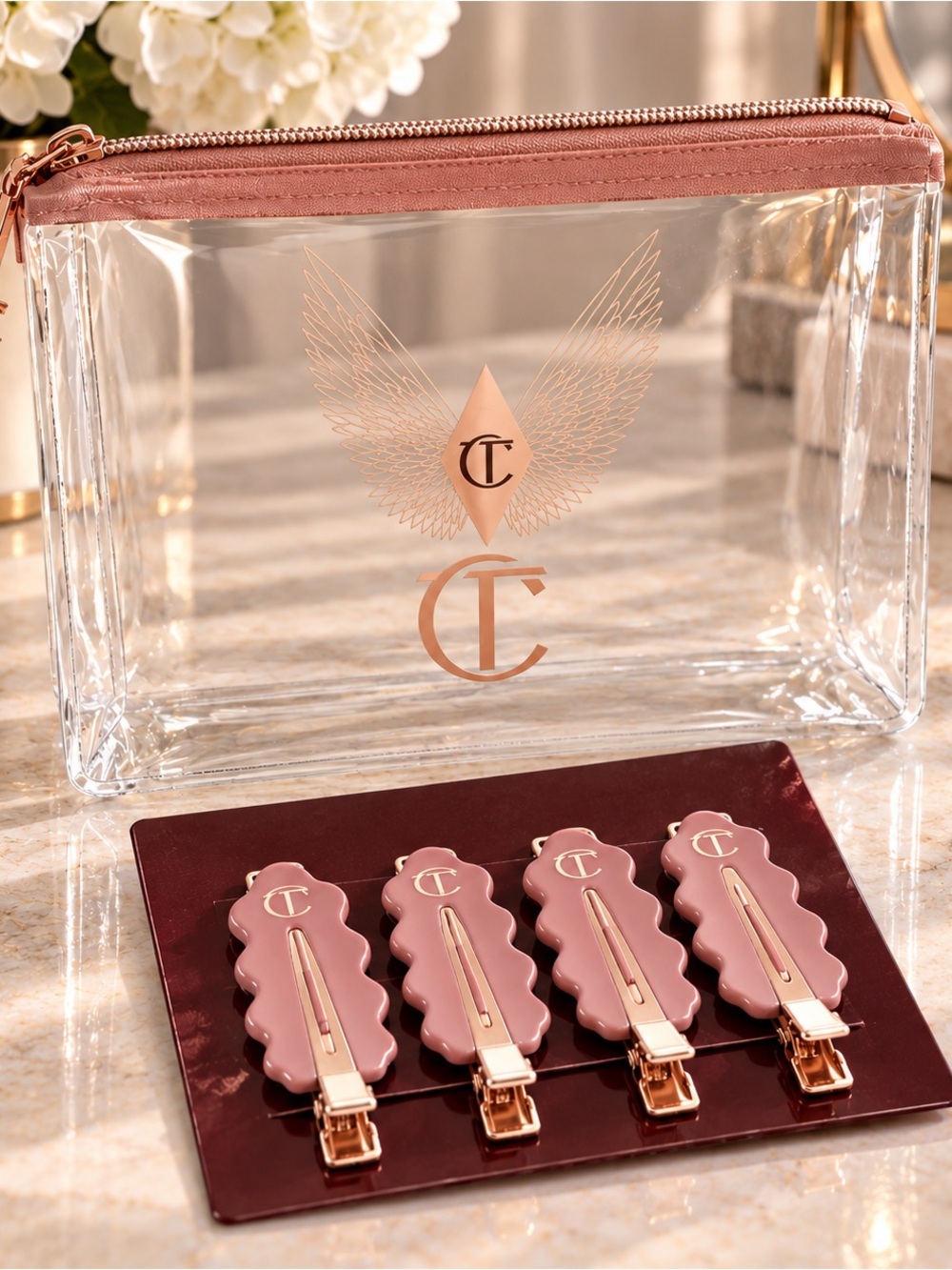 Charlotte Tilbury Makeup Bag + Hair Clips Set ✨